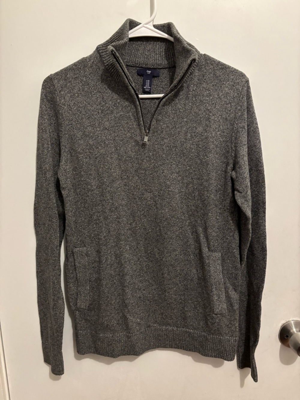GAP Men's Charcoal Gray Half-Zip Sweater
